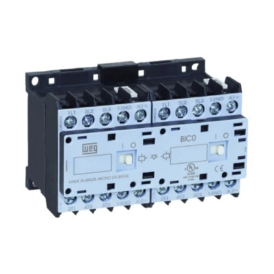 WEG CWCI0 Reversing Contactor 24V AC Coil, 3-Pole, 7A, 3kW Power, 690V AC, DIN Rail Mount CWCI0