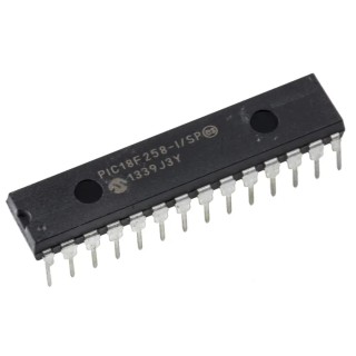 Microchip 8 bit PIC18F Microcontroller 40 MHz 32 kB Flash 256 B EEPROM 28-Pin SPDIP PIC18F258-I/SP