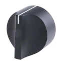 RS PRO Black Aluminium Potentiometer Knob 31.8 mm Diameter, 26.7 mm Height, Screw Fix for 6 mm Shaft 467-2536