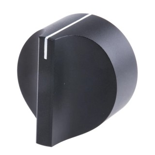 RS PRO Black Aluminium Potentiometer Knob 31.8 mm Diameter, 26.7 mm Height, Screw Fix for 6 mm Shaft 467-2536