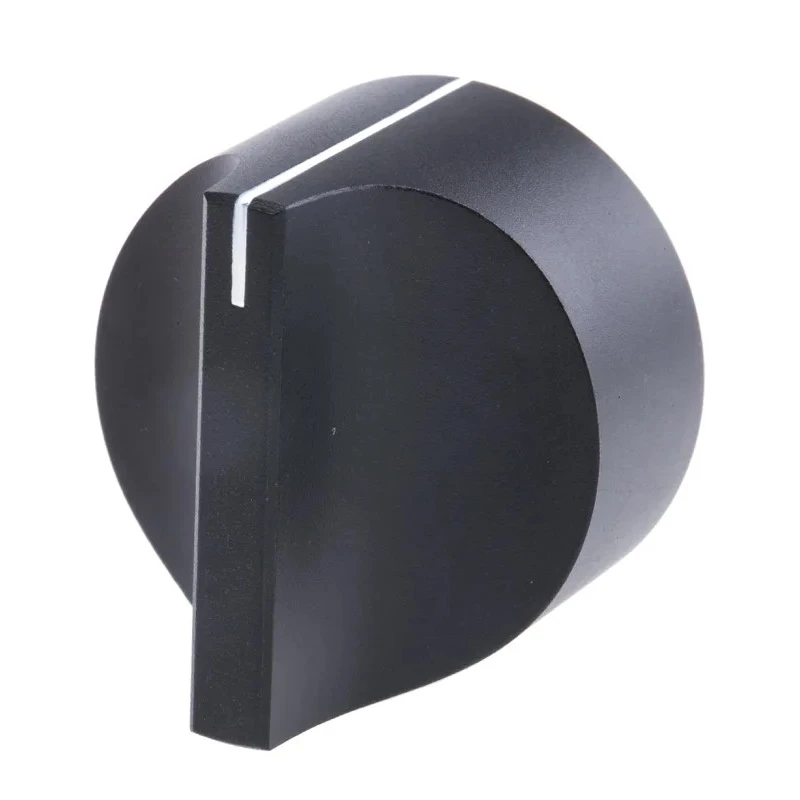 RS PRO Black Aluminium Potentiometer Knob 31.8 mm Diameter, 26.7 mm Height, Screw Fix for 6 mm Shaft 467-2536