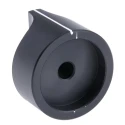 RS PRO Black Aluminium Potentiometer Knob 31.8 mm Diameter, 26.7 mm Height, Screw Fix for 6 mm Shaft 467-2536