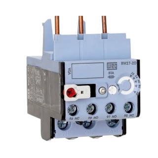WEG Thermal Overload Relay RW27 with 1 NO/1 NC Contacts, 2.8A F.L.C, 1.8-2.8A Adjustable, 1.7W Power Rating RW27