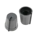 RS PRO 13 mm Diameter Grey Plastic Push-On Potentiometer Knob for 6 mm D Shaped Shaft 467-6011