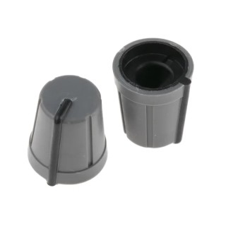 RS PRO 13 mm Diameter Grey Plastic Push-On Potentiometer Knob for 6 mm D Shaped Shaft 467-6011
