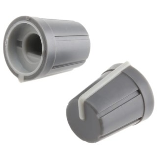 RS PRO 13 mm Diameter Grey Potentiometer Knob for 6 mm D Shaped Shaft 467-6005