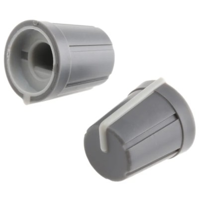 RS PRO 13 mm Diameter Grey Potentiometer Knob for 6 mm D Shaped Shaft 467-6005