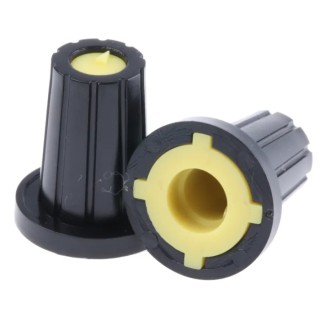 RS PRO 17 mm Knob Diameter Black Potentiometer Knob for 6 mm Shaft D Shaped 467-6033