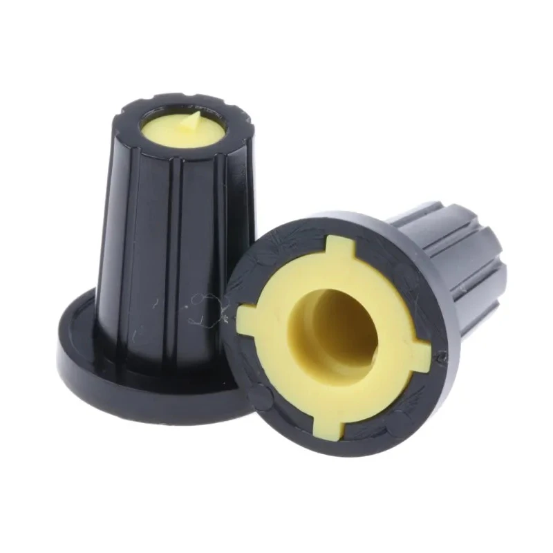 RS PRO 17 mm Knob Diameter Black Potentiometer Knob for 6 mm Shaft D Shaped 467-6033