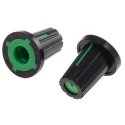 RS PRO 17 mm Knob Diameter Black Push-On Potentiometer Knob for 6 mm D Shaped Shaft 467-6061