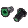 RS PRO 17 mm Knob Diameter Black Push-On Potentiometer Knob for 6 mm D Shaped Shaft 467-6061