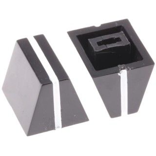 RS PRO Potentiometer Knob 11 mm Diameter Black Plastic Wedge Shaped 4 mm Shaft Diameter 467-6077
