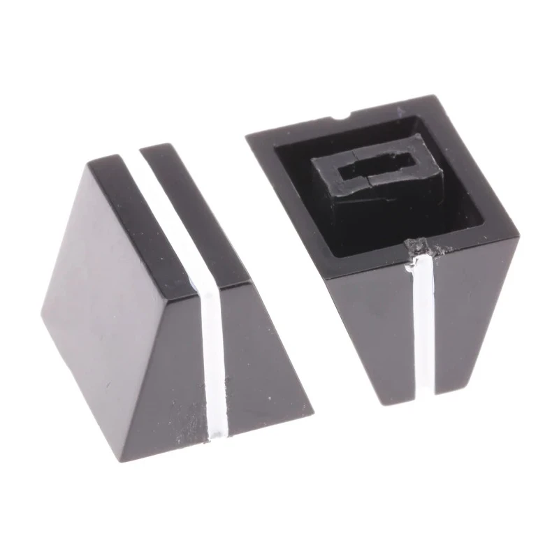 RS PRO Potentiometer Knob 11 mm Diameter Black Plastic Wedge Shaped 4 mm Shaft Diameter 467-6077