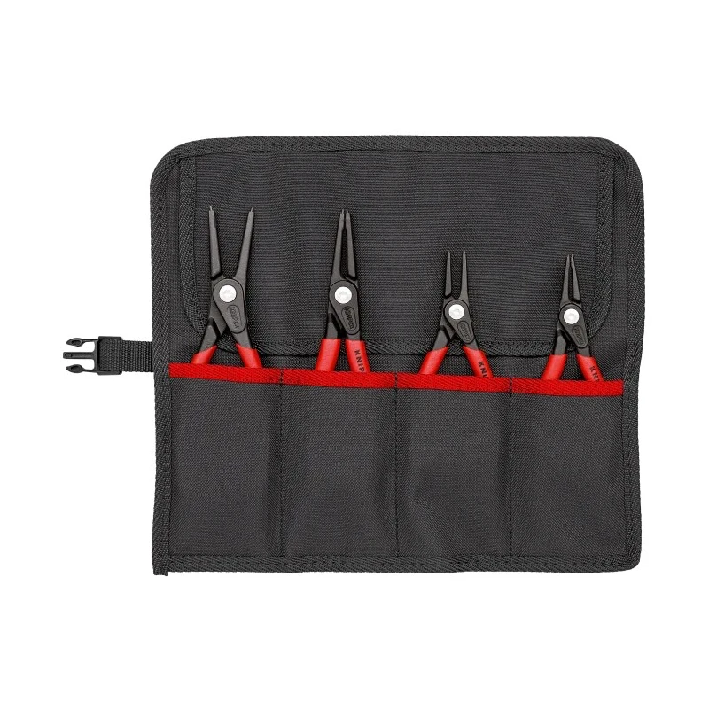 Knipex 4-Piece Circlip Plier Set, Heavy Duty Precision Circlip Pliers in Robust Polyester Fabric Kit 00 19 57
