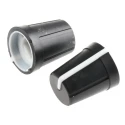 RS PRO 13 mm Knob Diameter Black Plastic Push-On Potentiometer Knob for 6.4 mm D-Shaped Shaft 467-6780