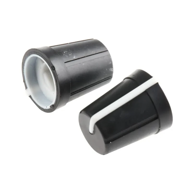 RS PRO 13 mm Knob Diameter Black Plastic Push-On Potentiometer Knob for 6.4 mm D-Shaped Shaft 467-6780