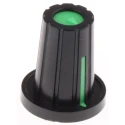 RS PRO 17 mm Diameter Black Push-On Plastic Potentiometer Knob for 6.4 mm D Shaped Shaft 467-6768