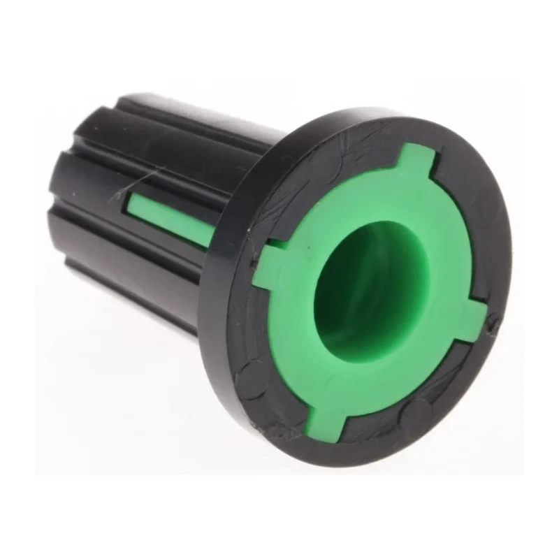 RS PRO 17 mm Diameter Black Push-On Plastic Potentiometer Knob for 6.4 mm D Shaped Shaft 467-6768
