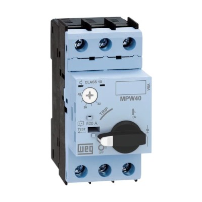 WEG 4A Motor Protection Circuit Breaker MPW40i, Thermal Magnetic, 690V, 3 Poles, IP20, -20 to 70°C MPW40i