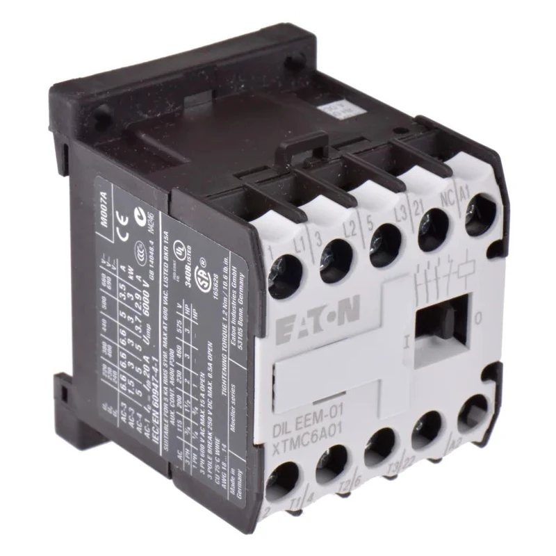 Eaton DILEEM Contactor, 230V AC Coil, 3-Pole, 9 A, 3 kW Power Rating, 3 NO, 400V AC 051633 DILEEM-01(230V50HZ,240V60HZ)