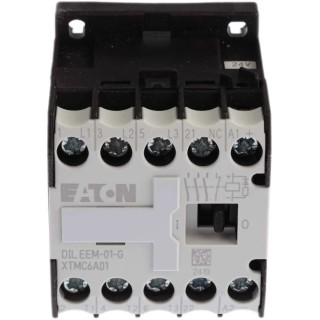 Eaton DILEEM Contactor 24V DC Coil, 1-Pole, 6.6 A, 3 kW Power, 3 NO, 690V AC 051650 DILEEM-01-G(24VDC)