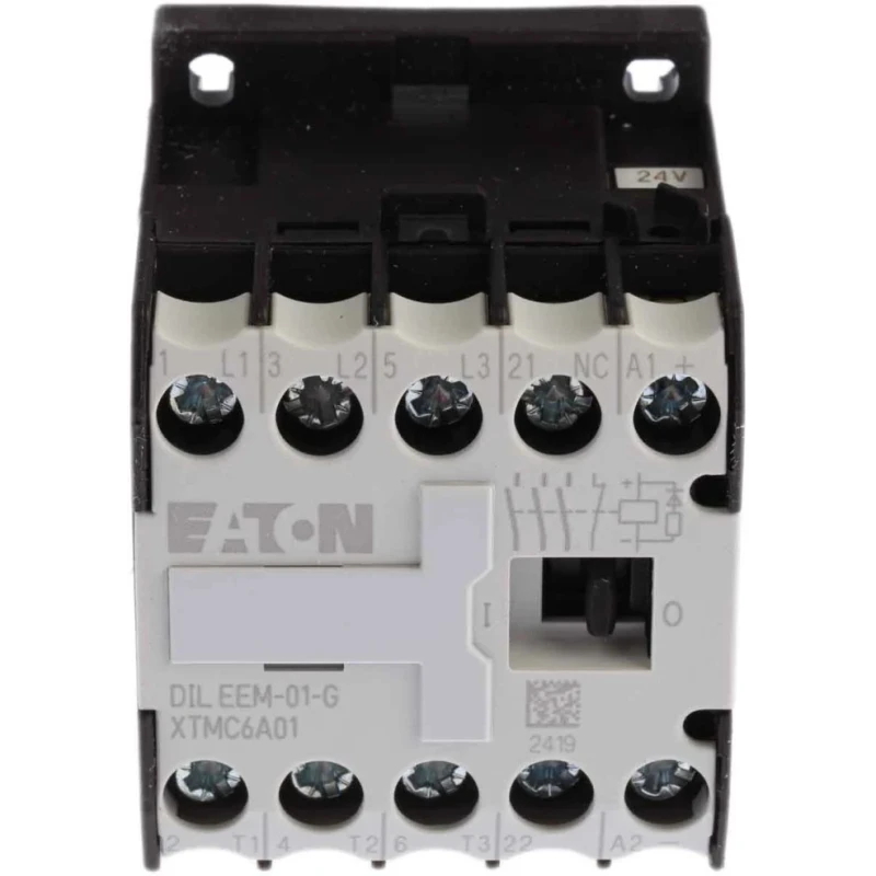 Eaton DILEEM Contactor 24V DC Coil, 1-Pole, 6.6 A, 3 kW Power, 3 NO, 690V AC 051650 DILEEM-01-G(24VDC)