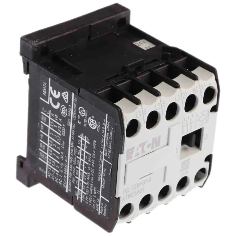 Eaton DILEEM Contactor 24V DC Coil, 1-Pole, 6.6 A, 3 kW Power, 3 NO, 690V AC 051650 DILEEM-01-G(24VDC)