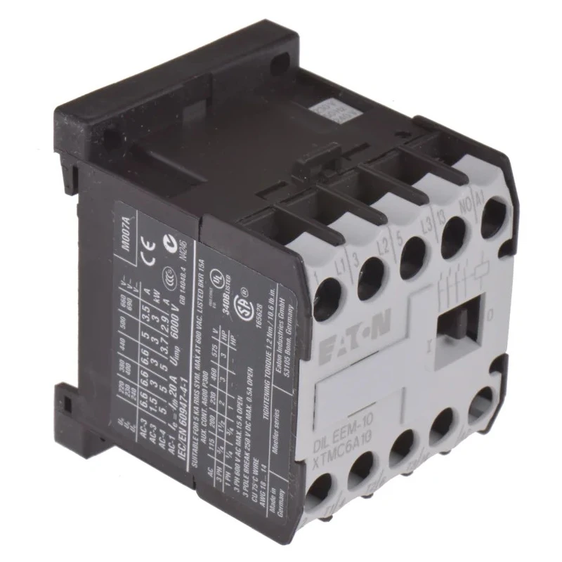 Eaton DILEEM Contactor 3-Pole 6.6A Contact Current 3 kW Power Rating 230V AC Coil 051608 DILEEM-10(230V50HZ,240V60HZ)