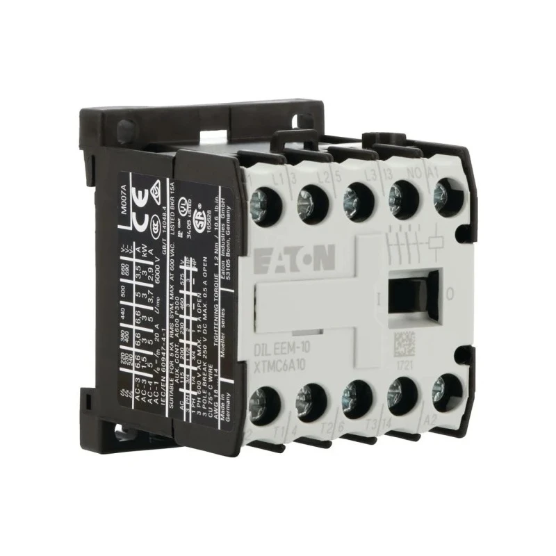 Eaton DILEEM Contactor 3-Pole 6.6A Contact Current 3 kW Power Rating 230V AC Coil 051608 DILEEM-10(230V50HZ,240V60HZ)