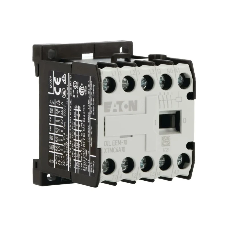 Eaton DILEEM Contactor 24V dc Coil 3-Pole 6.6A 3 kW 3 NO 690V ac 051643 DILEEM-10-G(24VDC)