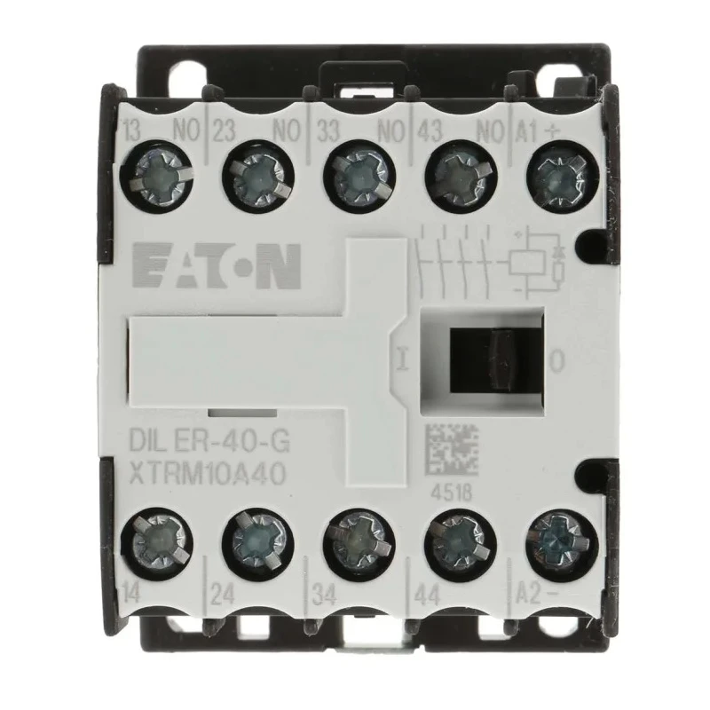 Eaton DILER Contactor, 24V DC Coil, 4-Pole, 3 A Contact Current, 4 NO Normal State Configuration 010223 DILER-40-G(24VDC)