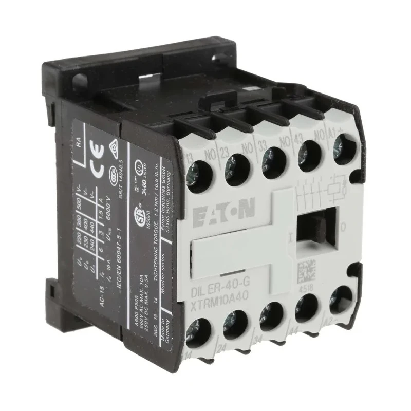 Eaton DILER Contactor, 24V DC Coil, 4-Pole, 3 A Contact Current, 4 NO Normal State Configuration 010223 DILER-40-G(24VDC)