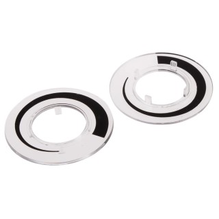 RS PRO 46.8 mm Knob Diameter Clear Potentiometer Dial for 24 mm Circular Shaft 468-0789