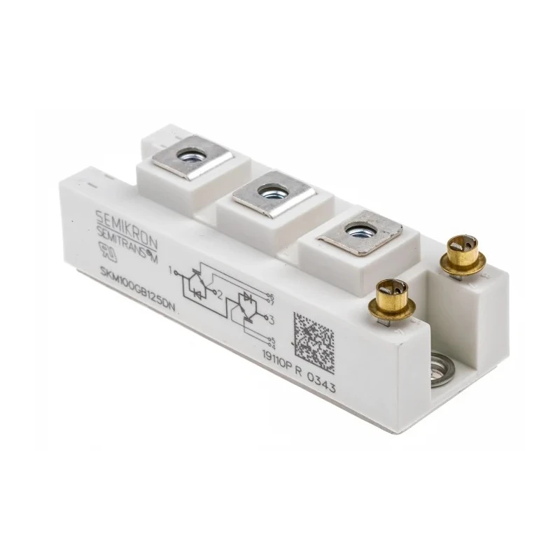 Semikron Danfoss N-Channel Dual Half Bridge IGBT Module, 100 A 1200 V, 7-Pin SEMITRANS Panel SKM100GB125DN
