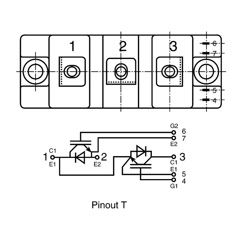 Semikron Danfoss N-Channel Dual Half Bridge IGBT Module, 100 A 1200 V, 7-Pin SEMITRANS Panel SKM100GB125DN