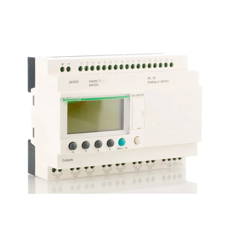 Schneider Electric Zelio Logic Series Logic Module, 12-Input, Discrete and Analogue Input, 8 Relay Outputs, 24V DC SR2B201BD