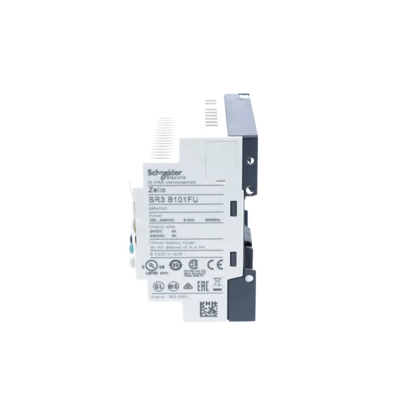 Schneider Electric Zelio Logic Series Logic Module, 6 Inputs, 4 Relay Outputs, Discrete Input, 100-240V AC SR3B101FU