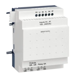 Schneider Electric Zelio Logic Series I/O Module, 6-Input Discrete Input, 4 Relay Outputs, 100-240V AC SR3XT101FU