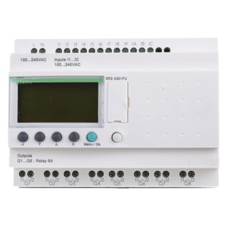Schneider Electric Zelio Logic Series Logic Module 12 Inputs 8 Relay Outputs Discrete Input 120-240V AC SR2A201FU