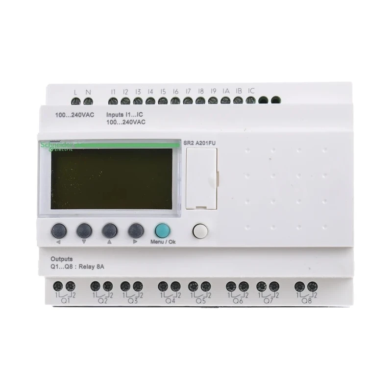 Schneider Electric Zelio Logic Series Logic Module 12 Inputs 8 Relay Outputs Discrete Input 120-240V AC SR2A201FU