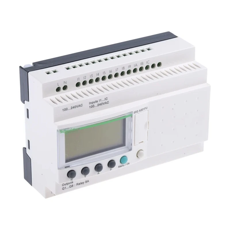 Schneider Electric Zelio Logic Series Logic Module 12 Inputs 8 Relay Outputs Discrete Input 120-240V AC SR2A201FU