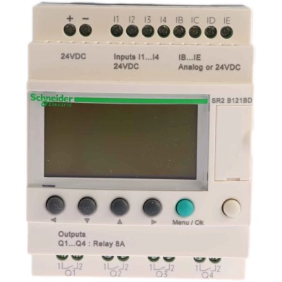 Schneider Electric Zelio Logic 2 Series PLC CPU, 8-Input, Digital and Analogue Inputs, 4 Relay Outputs SR2PACKBD