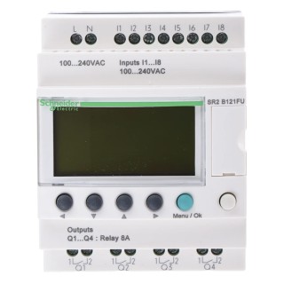 Schneider Electric Zelio Logic Series PLC CPU, 8-Input Digital, 4 Relay Outputs SR2PACKFU