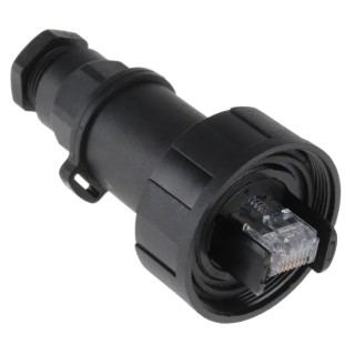 Bulgin Buccaneer Series RJ45 Connector Male Cable Cat5e Shielded Straight 1 Port 8 Way PX0834/B