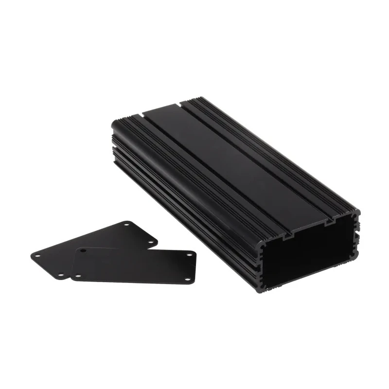 RS PRO Black Anodised Aluminium Instrument Case 40 mm Height x 200 mm Length x 81.4 mm Width 468-7140