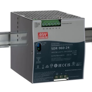 MEAN WELL SDR Switched Mode DIN Rail Power Supply 1 Phase AC 180-264V Input 28V DC 40A 960W SDR-960-24