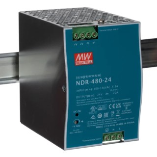 Mean Well NDR Series Single Output Switched Mode DIN Rail Power Supply 24 V, 20 A, 480 W NDR-480-24