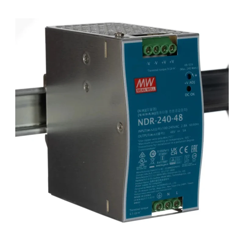 RS PRO DIN Rail Switched Mode Power Supply 48 V dc, 5 A, 240 W NDR-240-48