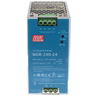 RS PRO MEAN WELL NDR-240-24 Switched Mode DIN Rail Power Supply 24 V, 10 A, 240 W