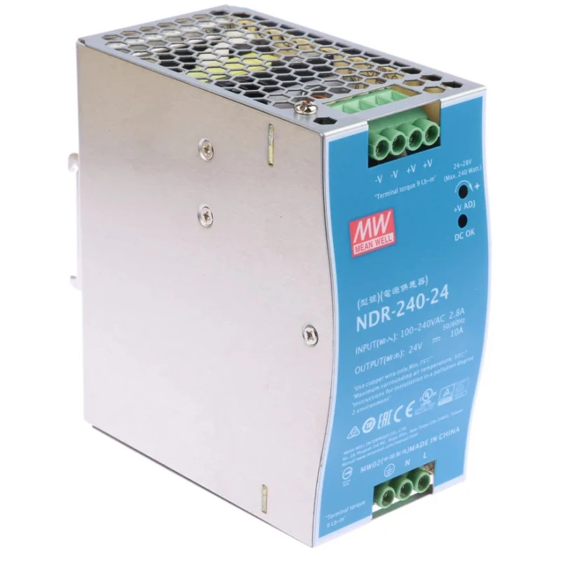 RS PRO MEAN WELL NDR-240-24 Switched Mode DIN Rail Power Supply 24 V, 10 A, 240 W